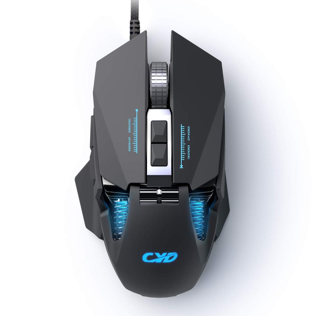 CYD C300 PRO Gaming Weight 12800 7 Programmable Wired LED PC Ergonomic Optical USB Wired Gaming Compatible with Windows Mac Mouse, Adjustable, DPI,