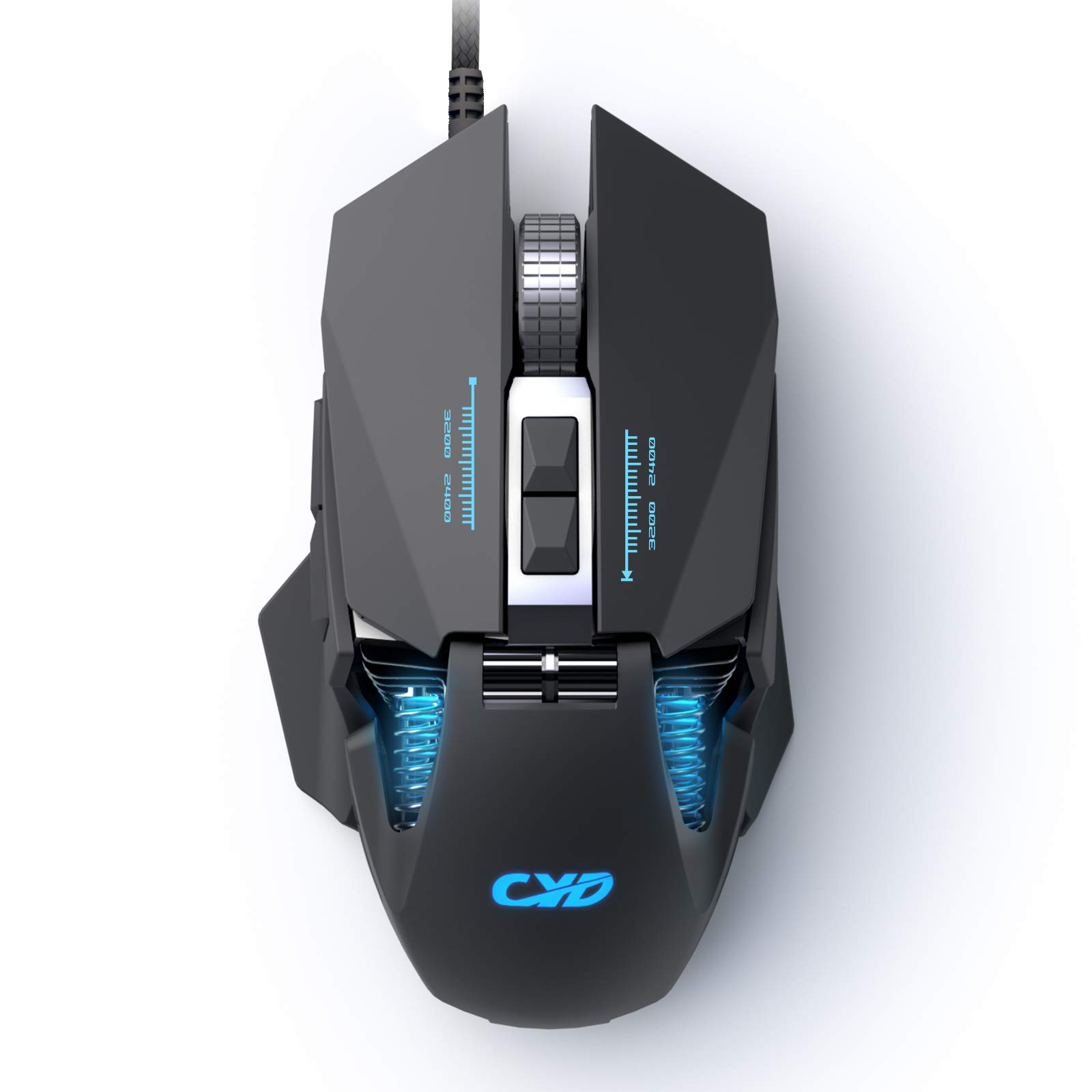 

CYD C300 PRO Gaming Weight 12800 7 Programmable Wired LED PC Ergonomic Optical USB Wired Gaming Compatible with Windows Mac Mouse, Adjustable, DPI,