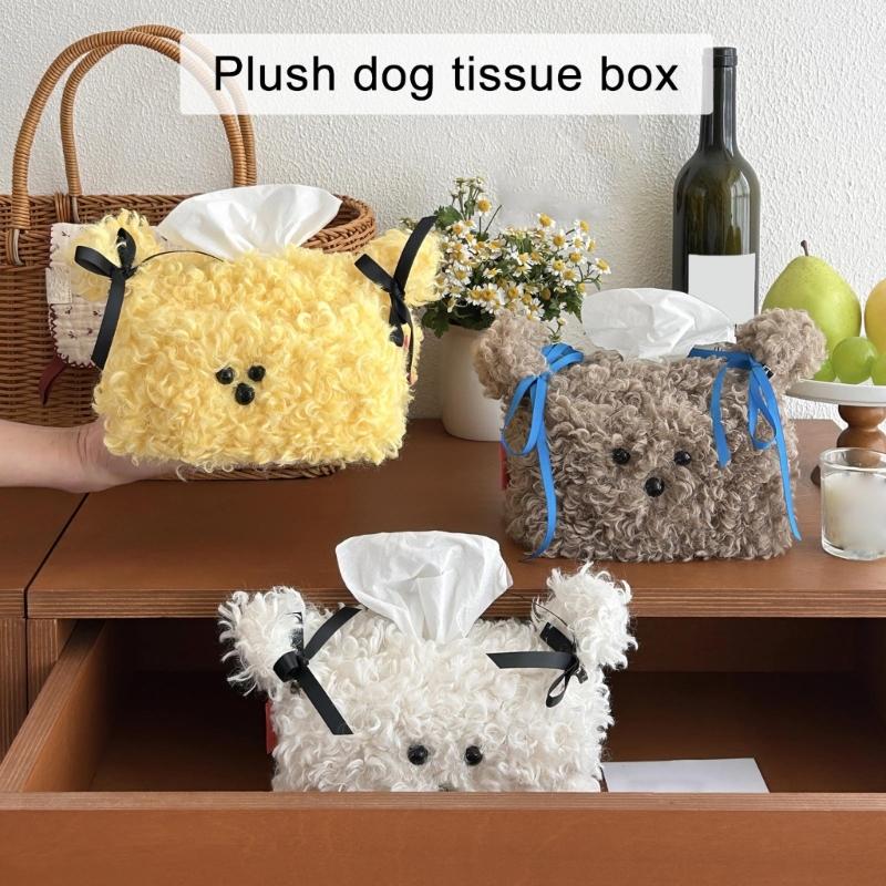 Convenient Plush Puppy Tissue Box Sturdy Tissue Box Convenient Tissue Dispenser Convenient Paper Organizers Stand
