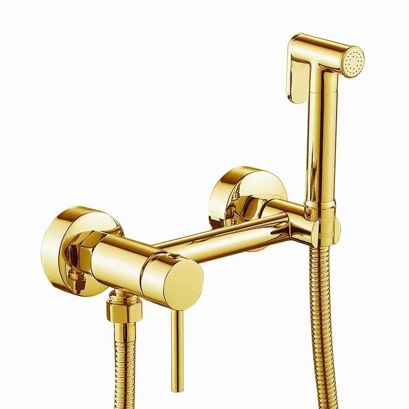 Brass Faucet Shower Toilet Bidet Faucet Portable Sprayer Bathroom Toilet Bidet Hot and Cold Mixers Water Valve Jet Set