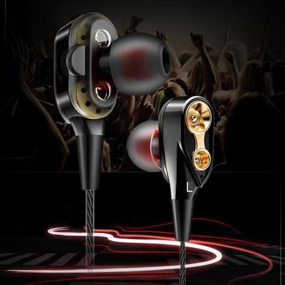 CK8 Wired 3.5mm Earphone Super Bass Four Core Dual Driver Stereo In-Ear Headset With Microphone