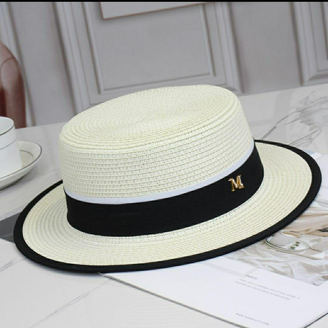 

New straw hat women s fashion M letter big brim versatile sun hat men s sun hat seaside beach hat