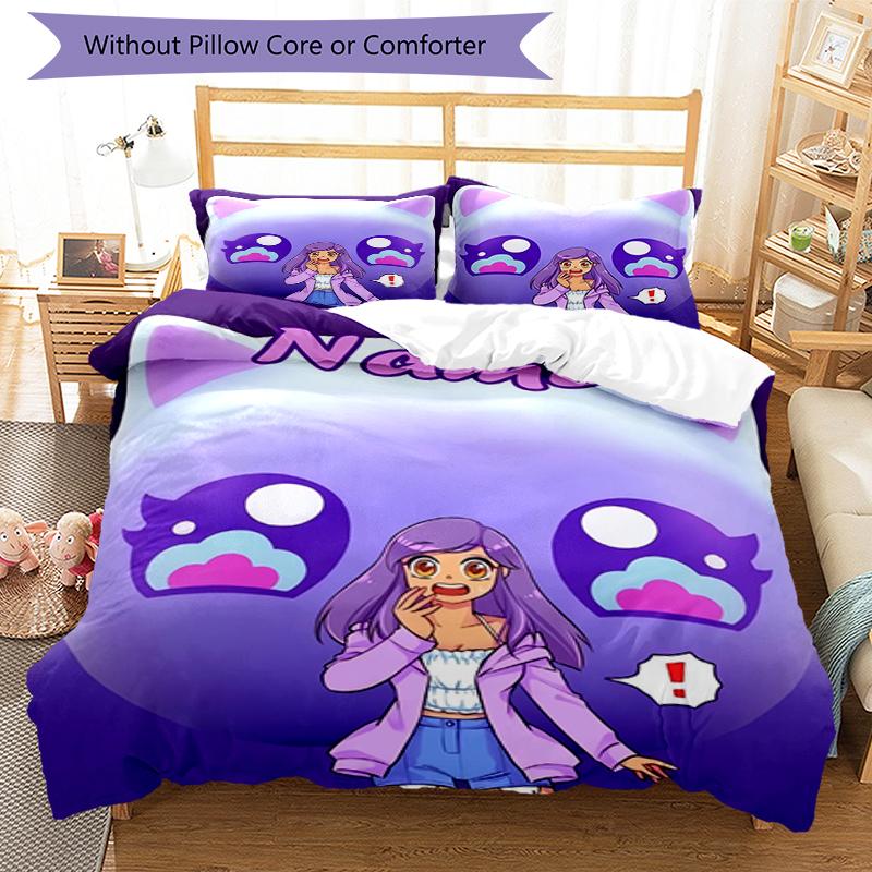 Set Biancheria da Letto Aphmau Personalizzato con Nome (3 Pezzi) Chiusura con Bottoni Include 1 Copripiumone e 2 Federe, Morbido e Confortevole per Tutte le Stagioni.