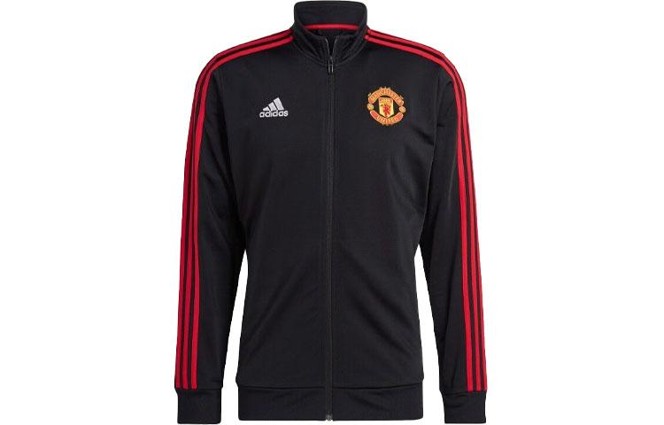 Adidas Manchester United Retro Sports Stripes Stand Collar Jackets Men s Black IA8533 S