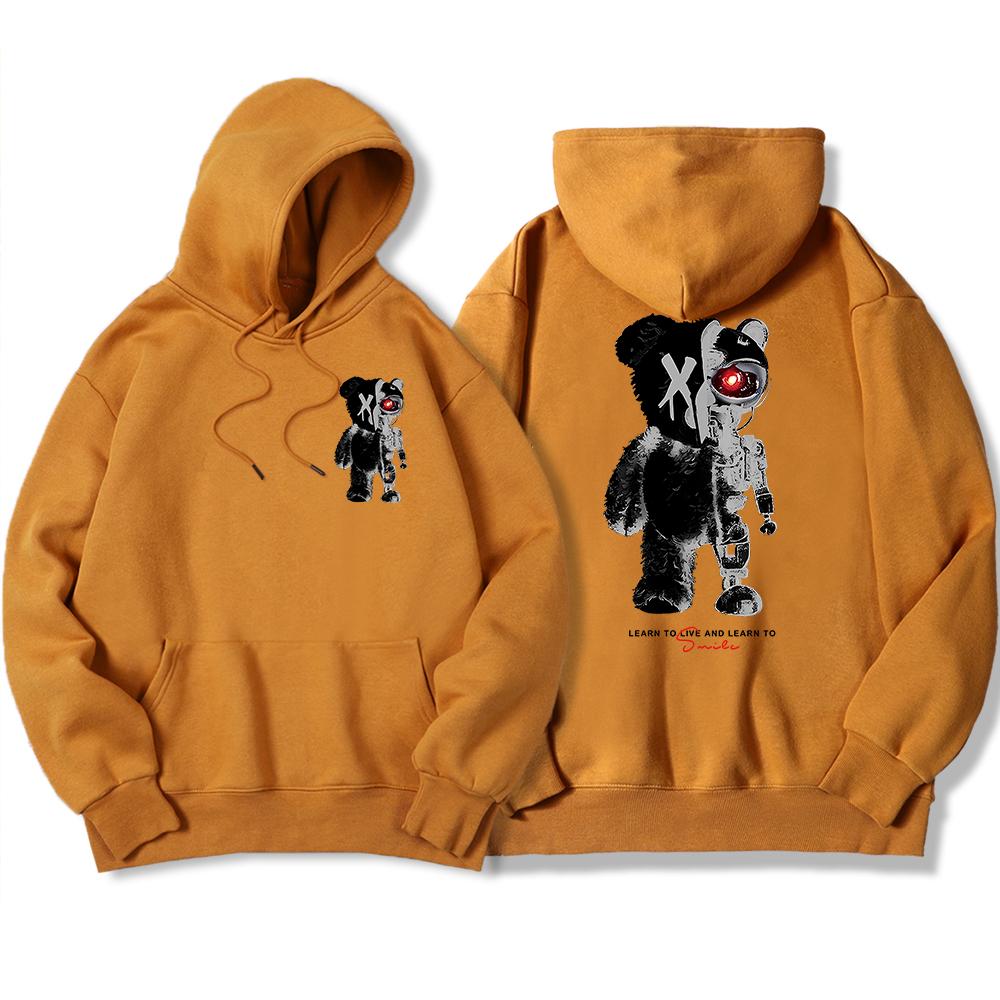 

Half A Ted Bear, Half A Robotic Bear Man Hoodie Vintage Oversize Hoody High Quality Sweatshirt Simple Autumn Women Clothes 3XL