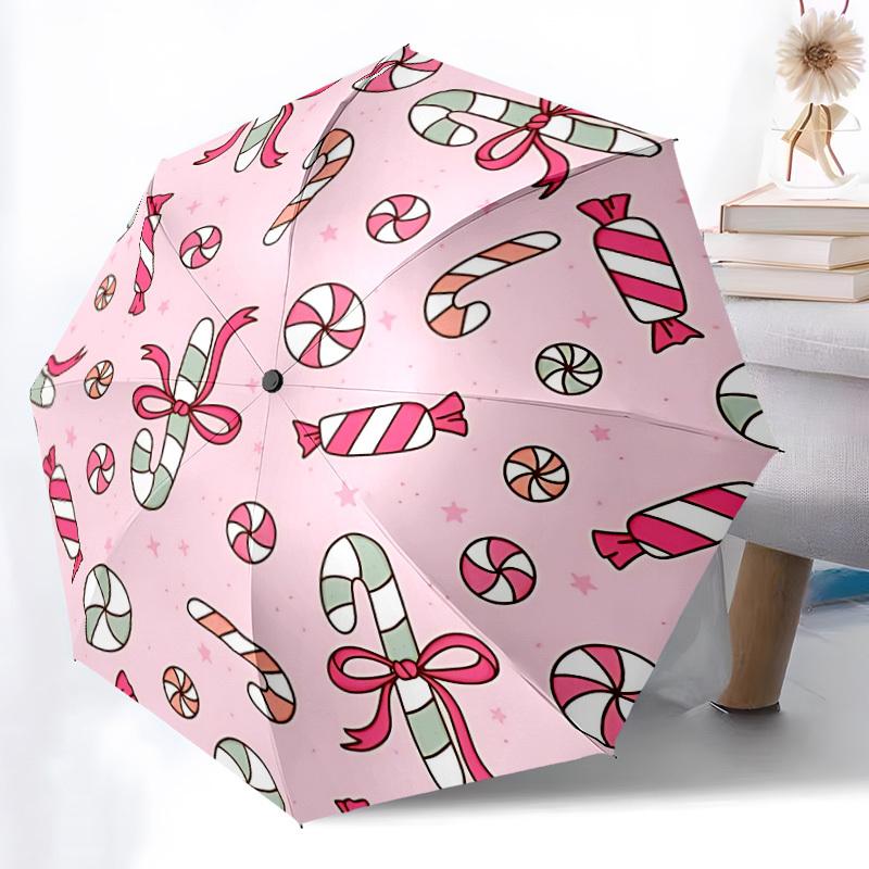 

1pc Candy Pattern Automatic Umbrella - Automatic Opening And Closing, Sturdy Iron Frame, Formal Occasions yy251018123