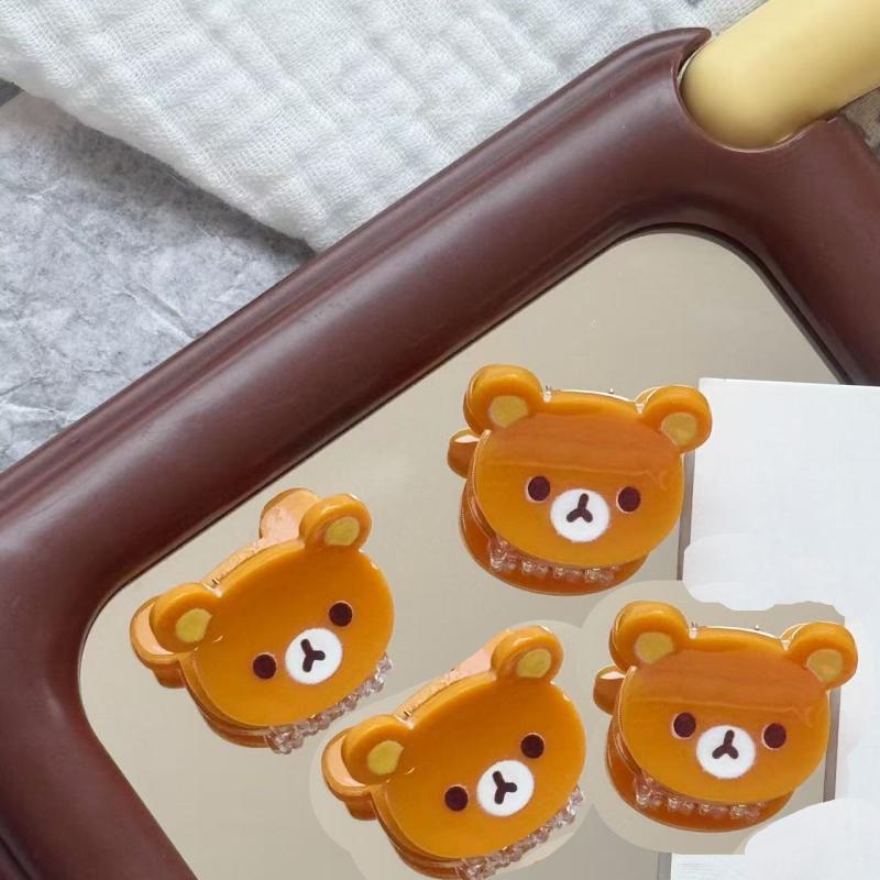 

4 шт. Аксессуары для волос Rilakkuma Заколки для волос для девочек Медведь Релакс Милая заколка Детская челка Акриловая невидимка Головной убор Подарок