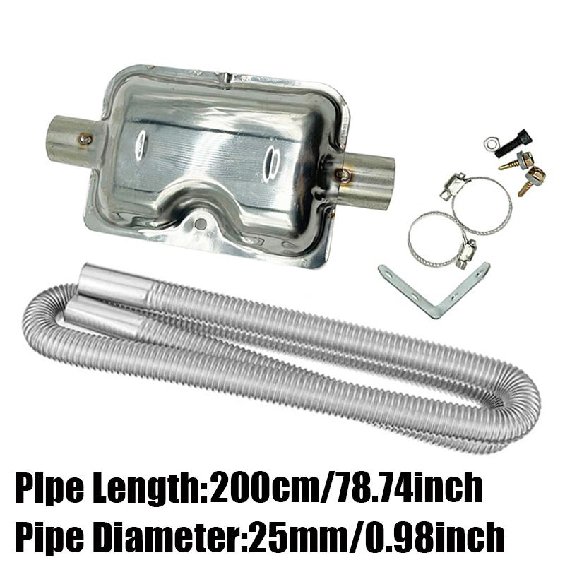 200cm Car Air Diesel Parking Heater Exhaust Pipe Tube Hose 24mm Air Filter Muffler Silencer With Clip For Webasto Eberspacher