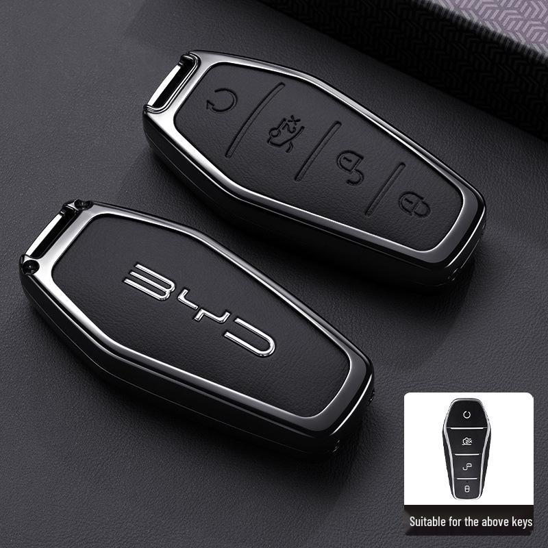 Premium Car Key Bag with Buckle for BYD Han, Qin Plus, Song Pro, Tang, Dolphin, and E9