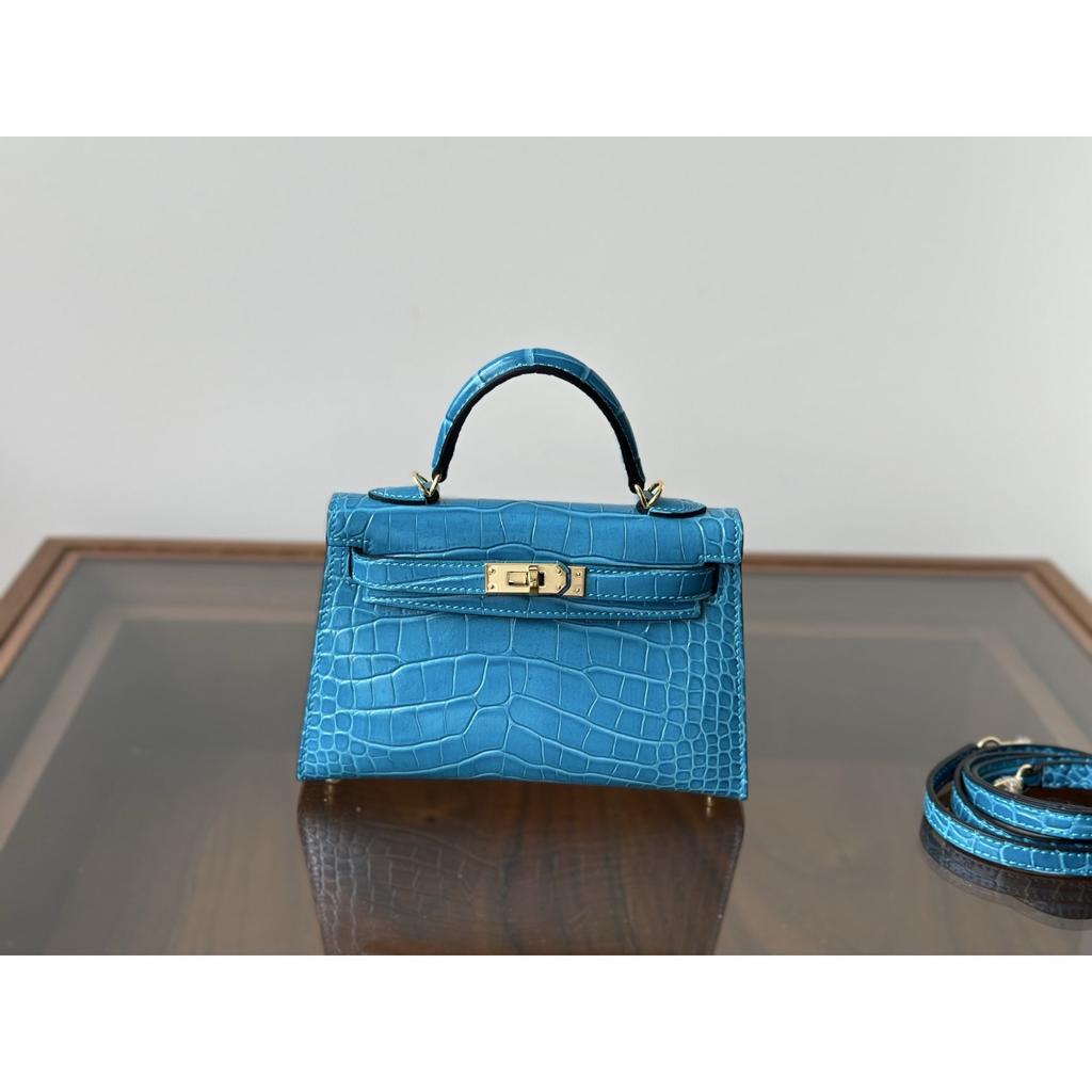 Kazilan 19cm crocodile pattern mini Kelli handbag fashion versatile shoulder messenger bag women's bag