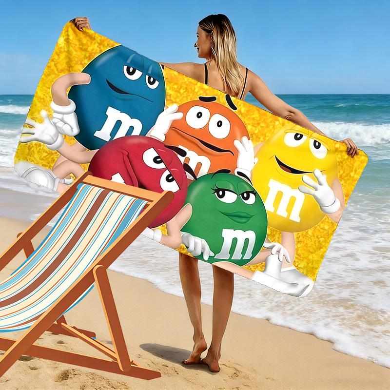 M&M's Print Beach Towel, Large Soft Quick Dry Towel for Beach Camping Swimming