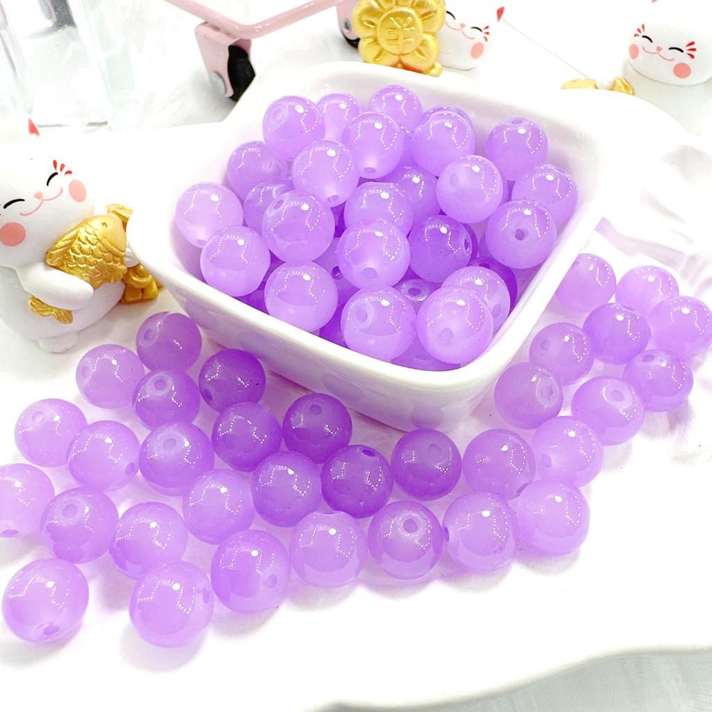 10mm Crackle Glass Round Beads, Loose Spacer Beads DIY Accessories for Bracelet Making 50pcs