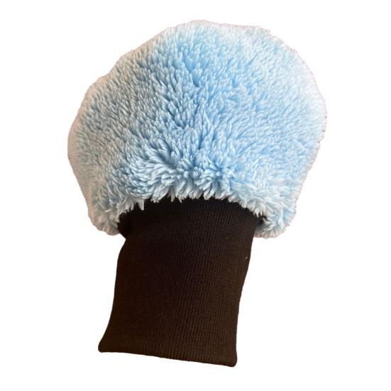 1 Stück beidseitiger dicker Plüsch-Waschhandschuh für das Auto, weicher 5-Finger-kratzfreier Handschuh für die Schaumreinigung, wasserdicht, Handgelenk, Detailpflege