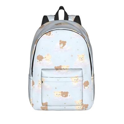 Rilakkumas Bear Cartoon Backpack for Men Women Cool High School Hiking Travel Daypack  Laptop Shoulder Bag Outdoor