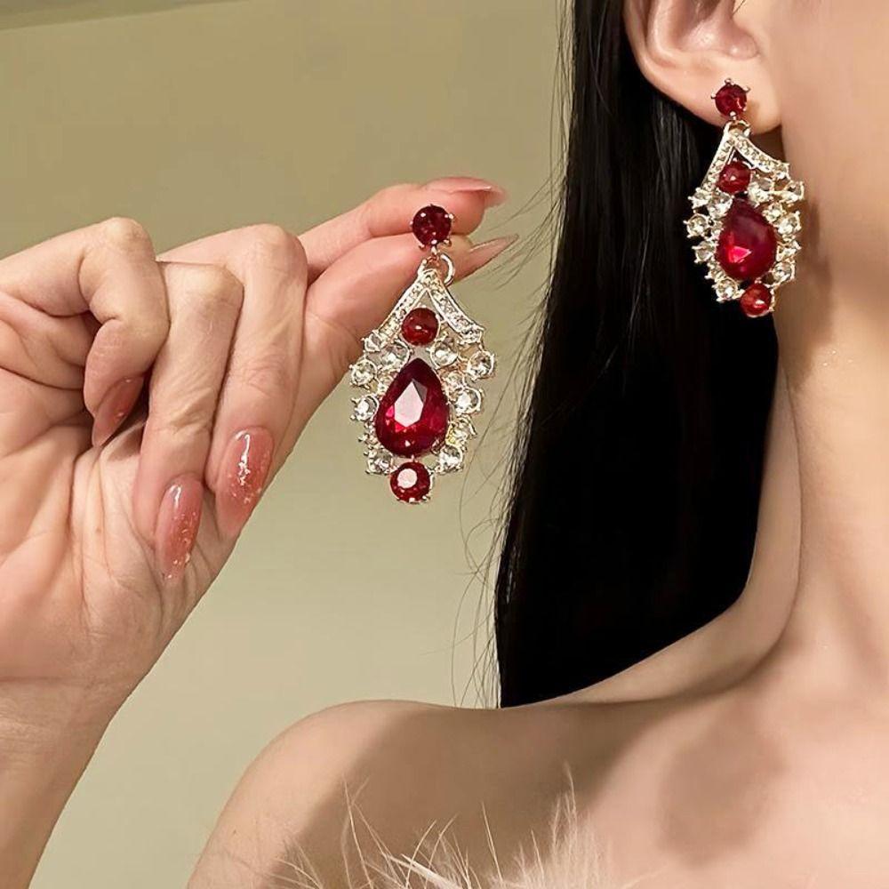 Rhinestone Bridal Jewelry Set Baroque Style Pearl Necklace Trendy Necklace Earring Set Girls