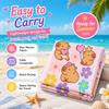 Cute Capybara Pink Beach Towel Flat Print Soft Quick-Dry Microfiber Large Bath Towel for Summer Beach Travel Outdoor Gift