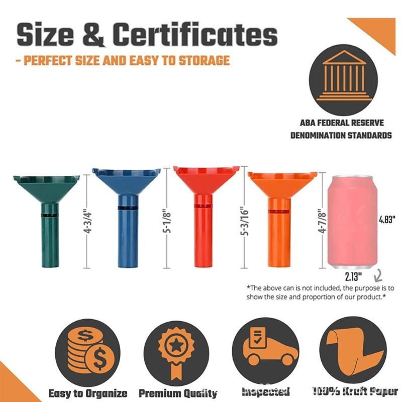 Coin Counter Coin Sorters Coded Coin Tubes and Assorte Coin Wrappers Improve Home Aesthetic Coin Sorter Ornaments