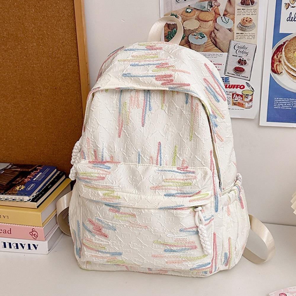 Simple Large Capacity Backpack Nylon Ultra-light Bookbags Shoulder Bag