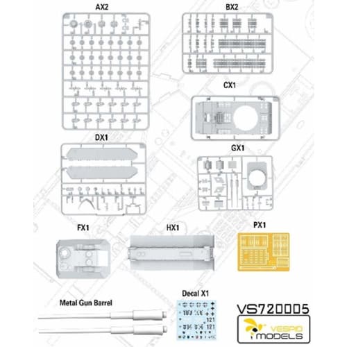 Vespid Model 1/72 German Army Panzer 8 Super Heavy Anti-Aircraft Tank Maus Plastic Model VPM720005
