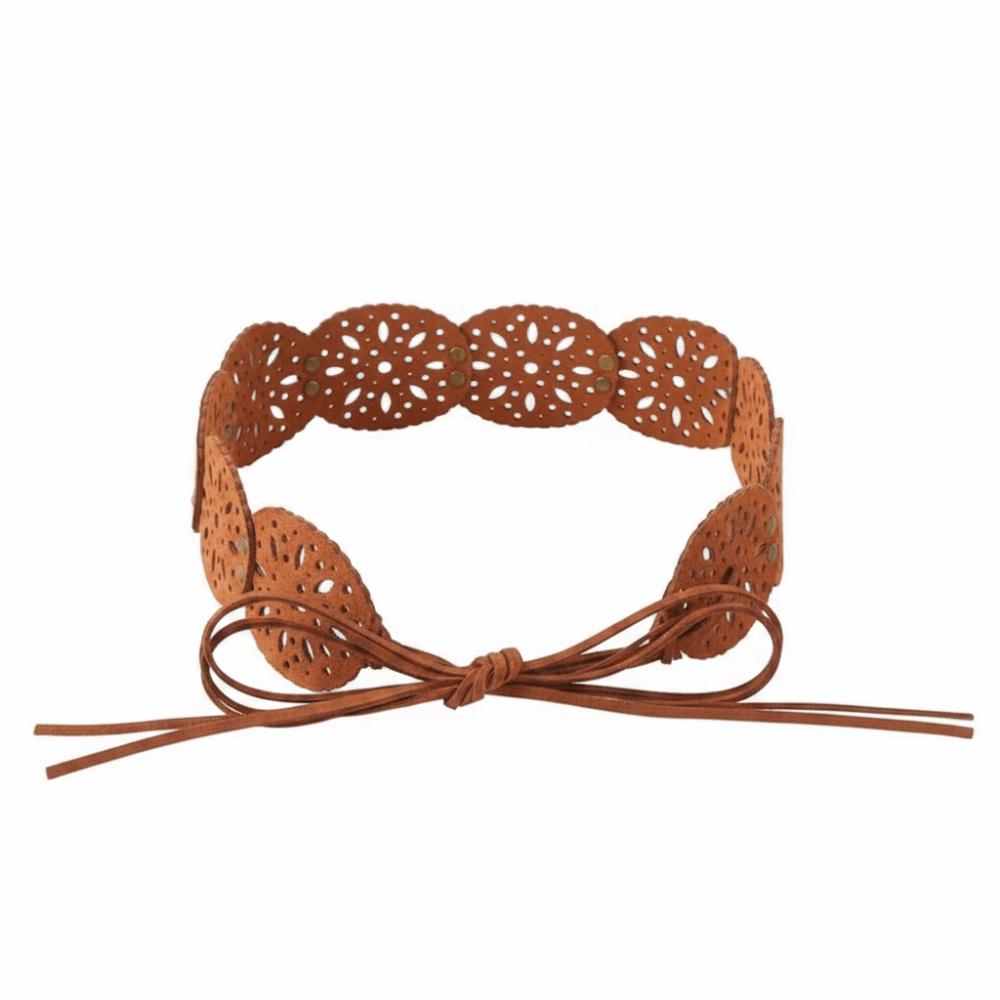 Retro Waist Belt Ethnic Style Bohemian Belt Elegant Wide Belt  for Women коричневый