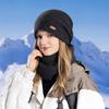 Women's Woolen Cap Thickening Warm Ear Cold Knitting Cap Two Sets