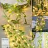 Christmas Battery Powered 2M-10M LED Ivy Fairy Lights Artificial Green Leaf String for Home Wedding Wreath Decor