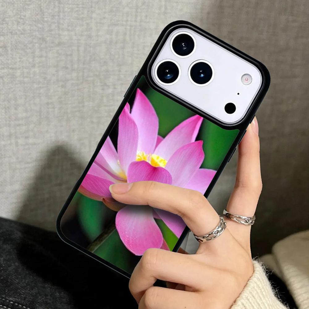 Capa Case for iPhone 17 Air 16 Pro Max 15 Plus 11 13 Mini 14 12 Back Phone Cover Lotus Flower iPhone 16 Plus