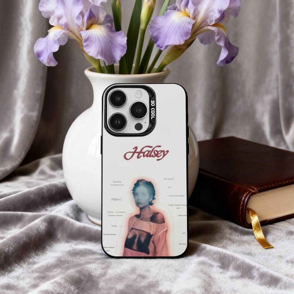 H-Halsey-Y Wallpaper 4K Phone Case For iPhone17,16,15,14,13,12,11 Plus,Pro Max Black Candy silver phone case