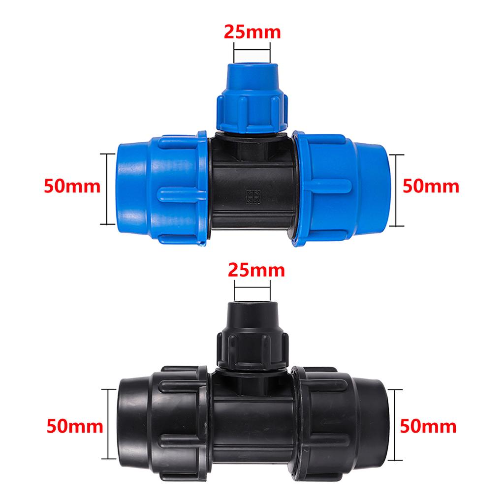 20/25/32/40/50mm PE Pipe Tee Reducer Hose Connector Fit Garden Irrigation Hose Fittings Plastic Diverter
