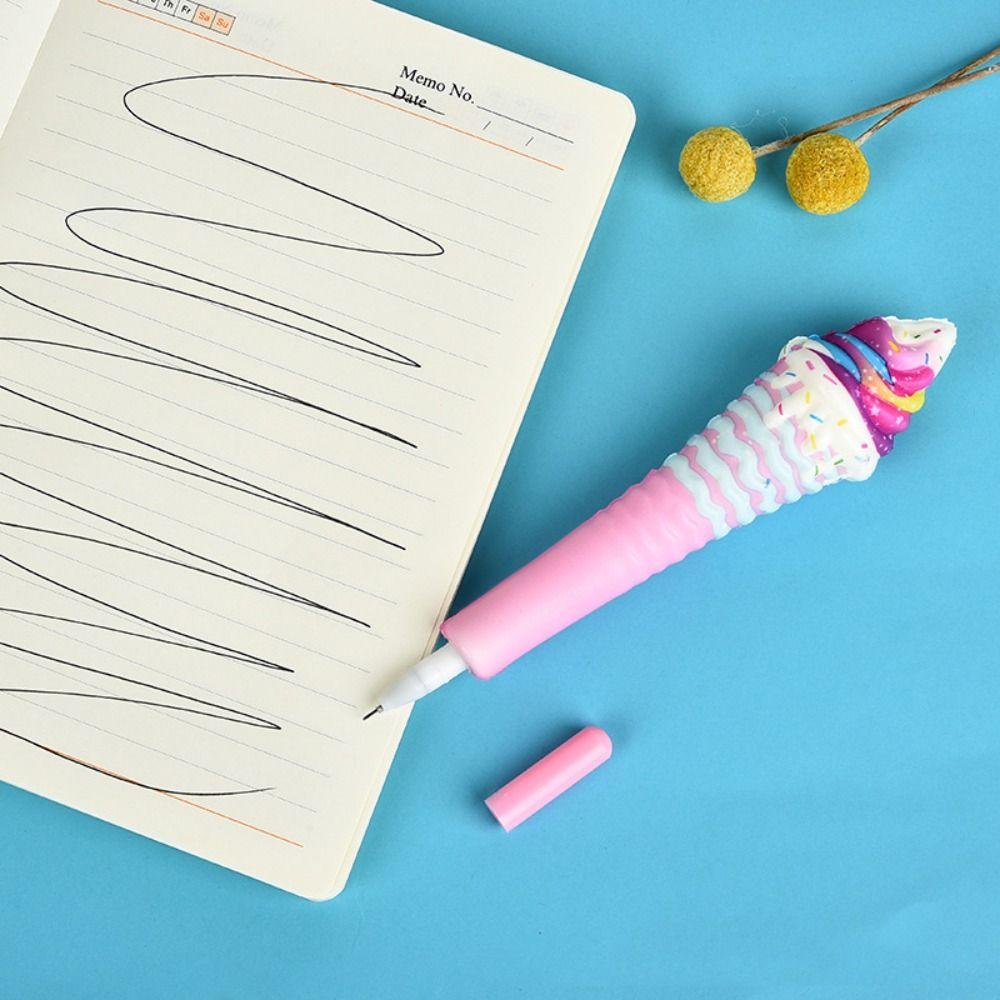 Ice Cream Pinch Bounce Pen Signature Squeeze Sensory Toy Pen Kawaii Cute Soft Gel Pen Award