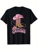 Boots On The Ground Pink Vibes Country Western Boot Music TShirt Fashionable Cotton Top Short Sleeve Street Style Short Tshi