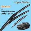 Vorne Hinten Scheibenwischerblätter Für Jeep Compass MK49 2006 - 2016 2015 2014 2013 2011 2010 2009 2008 2007 Windschutzscheibe Windschutzscheiben Bürsten