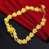 Vintage Imitation Gold Flower Bracelet Ornaments Chinese Style Bangles  Ladies