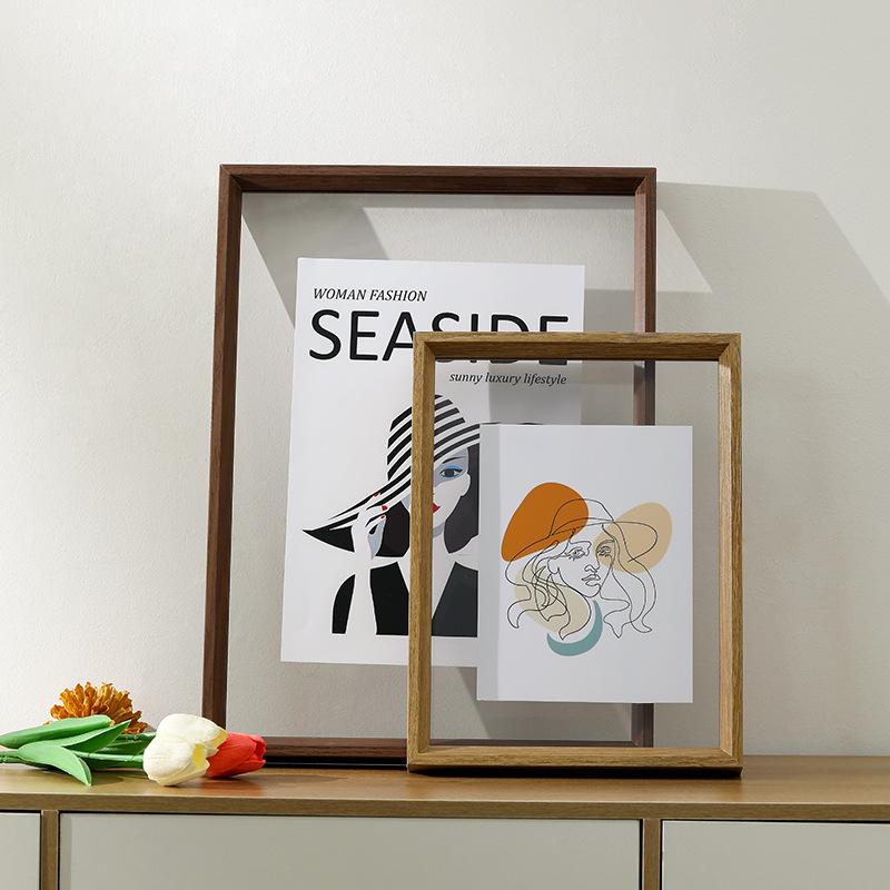 Double Sided Transparent Photo Frame Sample Embossing Acrylic Frame Set Up Calligraphy Display Frame Home Decor