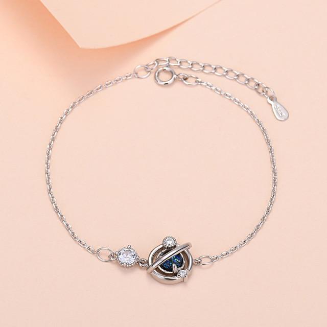 Fashion 925 Sterling Silver Lucky Bead Charm Bracelet for Women