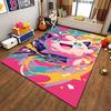 "Pink Cartoon Character Carpet with Vibrant Abstract Colors Design" Suitable for Use As an Anti-slip for Living Room Bedroom Sofas