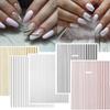 12Pcs/1pcs Nail Lines Strip Stickers Gold/Silver Metal CurveStrip Tape Decals Self-Adhesive Slider DIY Manicure Nail Art Sticker