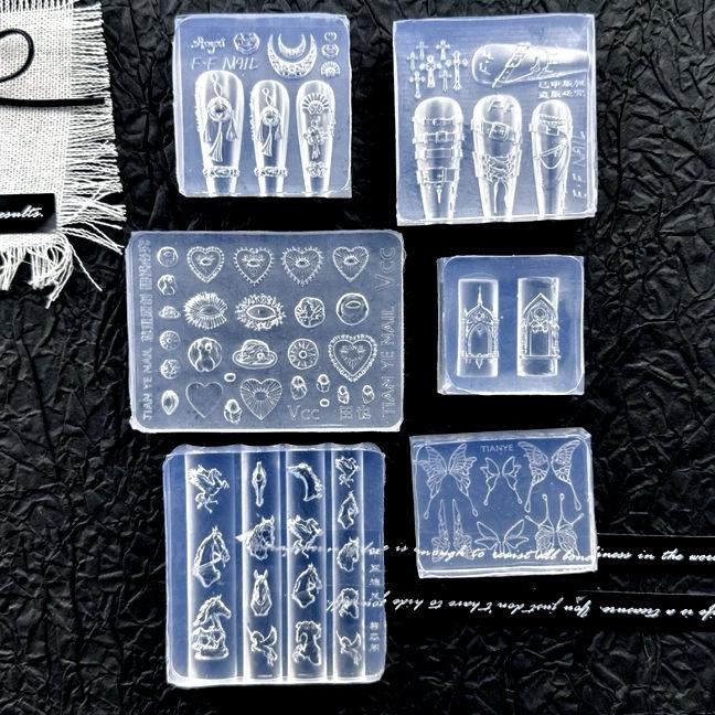 Retro Horse & Butterfly Embossed Silicone Mold for DIY Nail Art