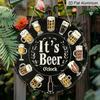 2D Flat, 1pc Round Aluminum "It's Beer O'clock" Sign, Vintage Retro Beer Glass Clock Wall Decor, Lightweight Hanging Signs - Waterproof & Durable