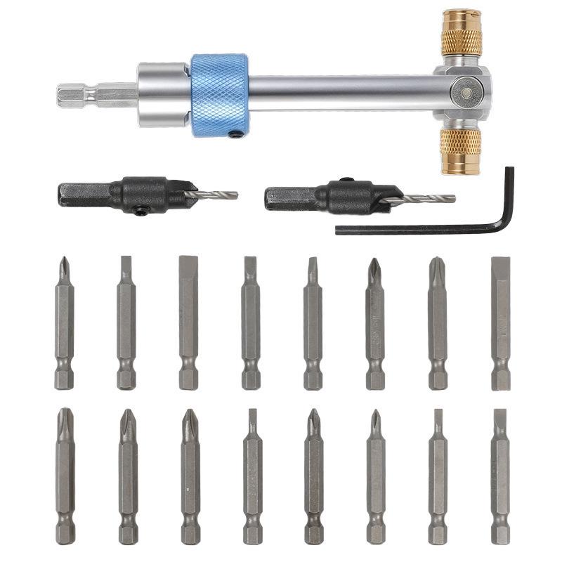 20-Piece Cross-Border Quick-Change High-Speed Steel Countersink Drill and Screwdriver Set
