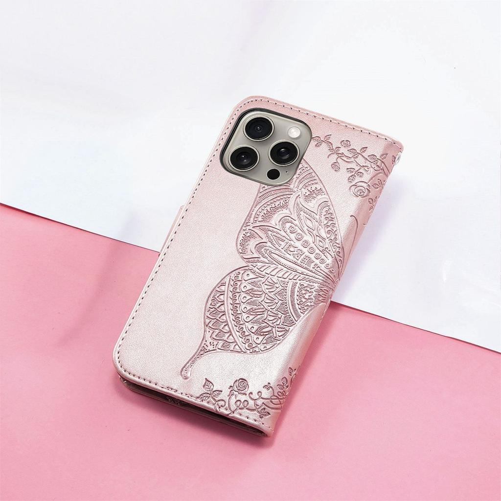 Butterfly Embossed Leather Wallet Flip Case for Samsung Galaxy S26 S25 S24 S23 S22 S21 S20 Ultra Plus FE Edge, Card Holder Cover
