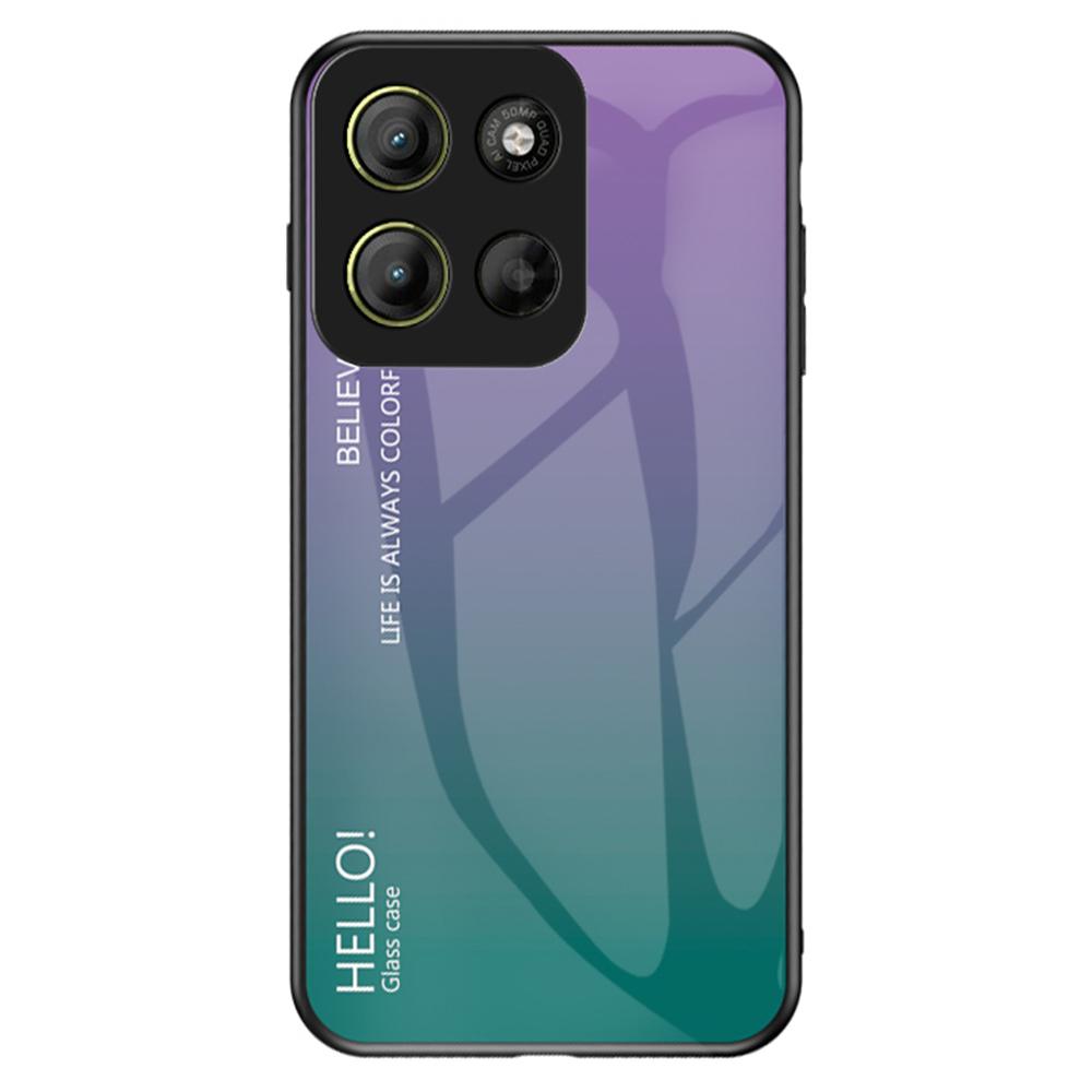 For Motorola Moto G15 4G Case Anti-Scratch Tempered Glass+PC+TPU Phone Cover