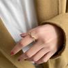 Light luxury fashion high sense pearl zircon copper ring women's design sense retro personality open index finger ring simple