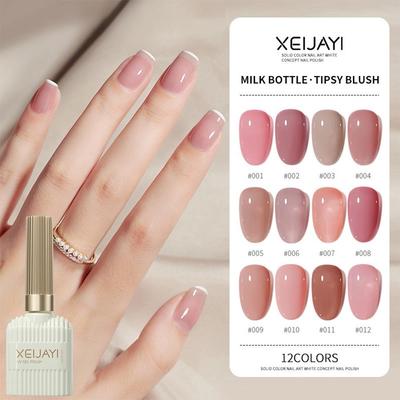Slightly Tipsy Blush: 2024 Translucent Nude Pink Nail Gel - Salon Exclusive, Trending Color