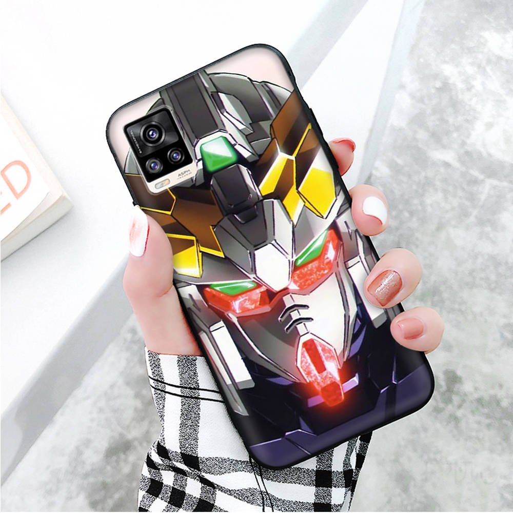 Black Case for Xiaomi Redmi 13C Note 9 iPhone XR 7 8 14 15 11 12 13 X XS Pro Max Samsung A25 S23 S24 FE Ultra Plus Gundam