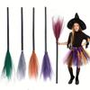 1Pc Halloween Witch Mop Broom Cosplay Prop,detachable Funny Ghost Festival Ornament,party Layout Supply and Creative Holiday Costume Gift
