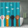 Cortinas de Ducha de Tela Impermeable 3D Set Estampado de Huella de Perro Animal Tela de Poliéster Decoración de Baño para Niños en Casa Cortinas de Baño con Ganchos