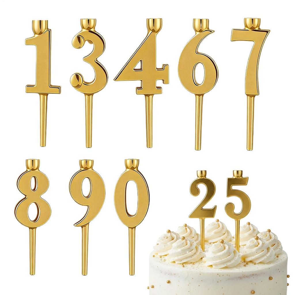 10pcs Number Candle Holders Graduation Party Supplies Holiday Cake Toppers for Party Planners Home Bakers Retail Stores