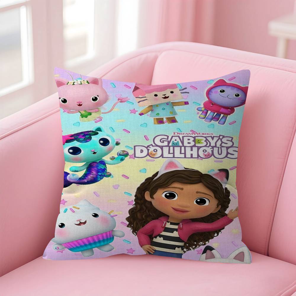 

GGabbys Dollhouse Personalized Pillow Dust Cover Bedroom Kids Party Decoration Pillowcase Birthday Children Gift 30x30 cm