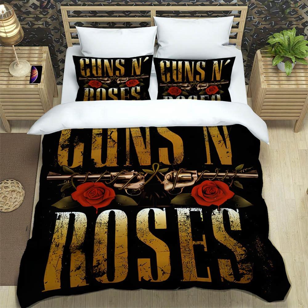 Rock Band Guns N Roses Luxury Bedding Set Duvet Cover Comforter Exquisite Bed Supplies Birthday Gift